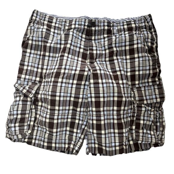Tommy Hilfiger Other - Tommy Hilfiger Shorts Mens Size 40 Brown & Blue Plaid Cargo Casual Walking